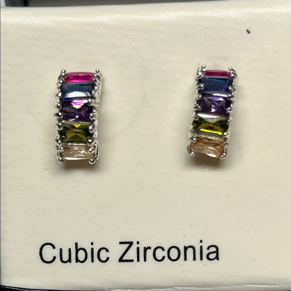 New Directions Cubic Zirconia Multi-Color Earrings